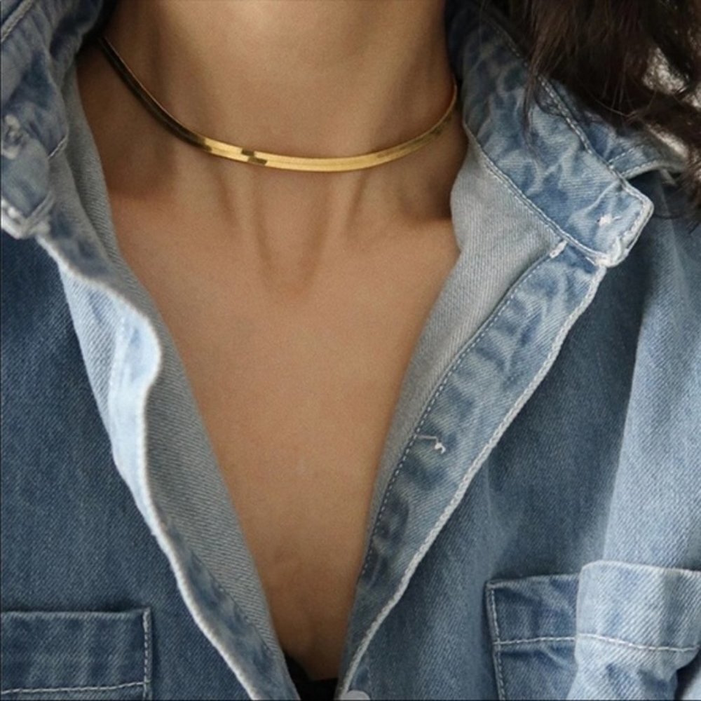 18K Gold Plated Chunky Choker Necklace